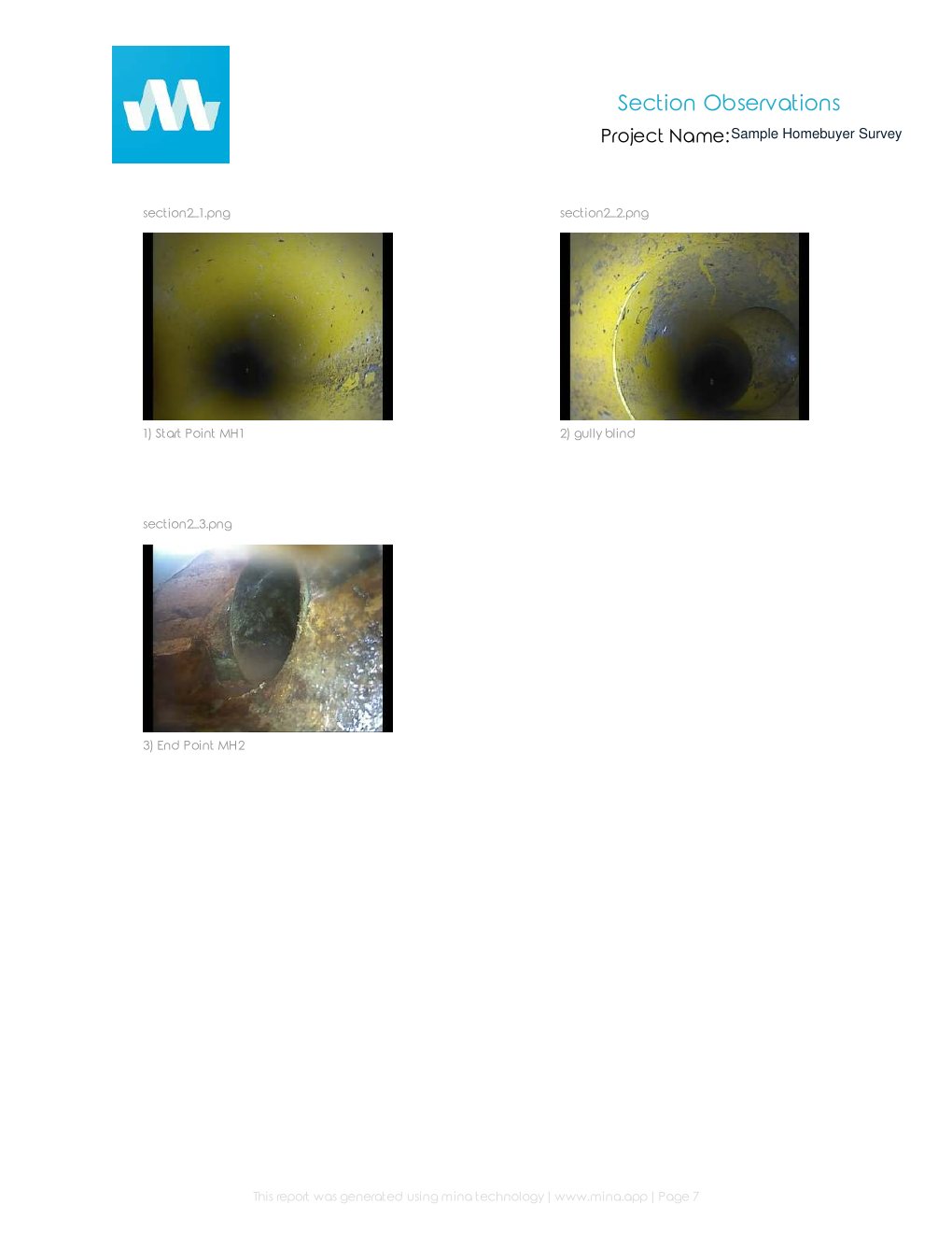 Page 7 of the anonymised Prime Drainage homebuyer drain survey: CCTV observations and evidence